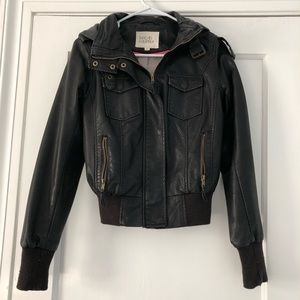 Black leather jacket